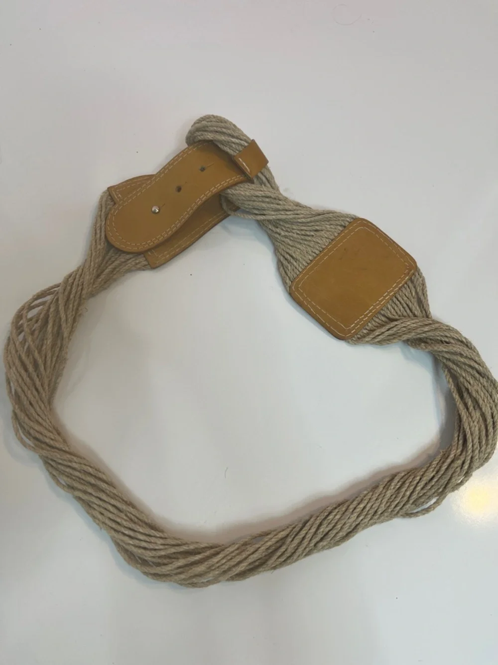 Tan Leather and Rope Belt Echo Boho